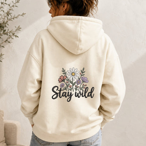 Stay Wild Floral Embroidery Design – Wildflower Daisy Inspirational Quote Machine Embroidery File Embroidery/Applique DESIGNS PatternFeed8 
