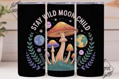 Stay Wild Moon Child 20oz Tumbler Wrap Sublimation sassyprint 