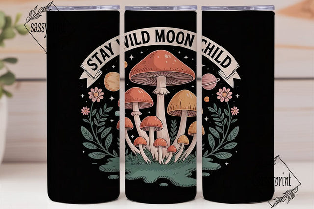 Stay Wild Moon Child 20oz Tumbler Wrap Sublimation sassyprint 