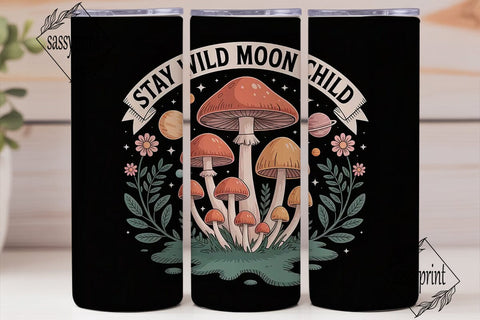 Stay Wild Moon Child 20oz Tumbler Wrap Sublimation sassyprint 