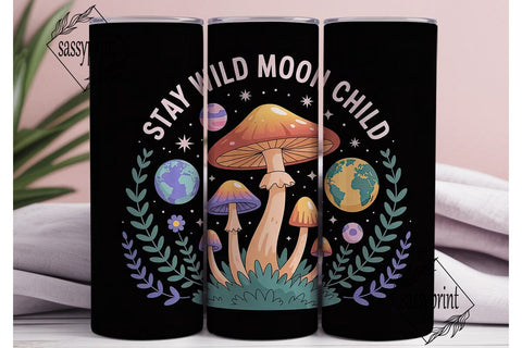 Stay Wild Moon Child 20oz Tumbler Wrap Sublimation sassyprint 