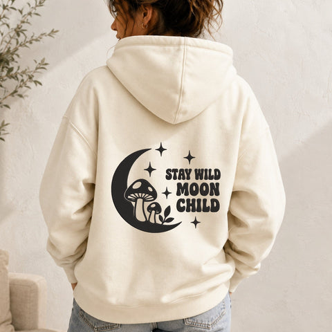 Stay Wild Moon Child Embroidery Design – Crescent Moon Mushroom Celestial Machine Embroidery File Embroidery/Applique DESIGNS PatternFeed8 