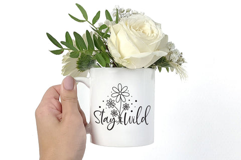 Stay Wild SVG - Wildflower Quote SVG SVG CraftLabSVG 