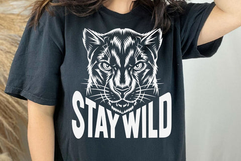 Stay Wild Tiger Graphic T-Shirt - Animal Lover Tee SVG DesignDestine 