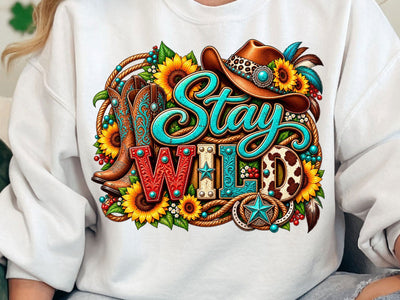 Stay Wild Western Cowboy PNG SVG artprintfile 