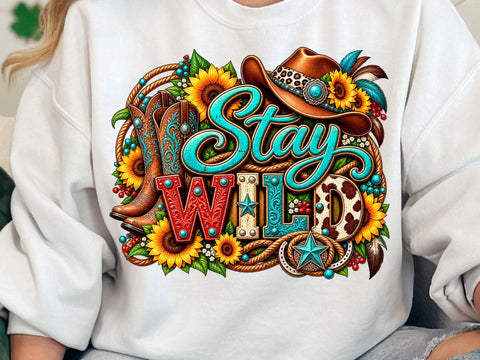 Stay Wild Western Cowboy PNG SVG artprintfile 