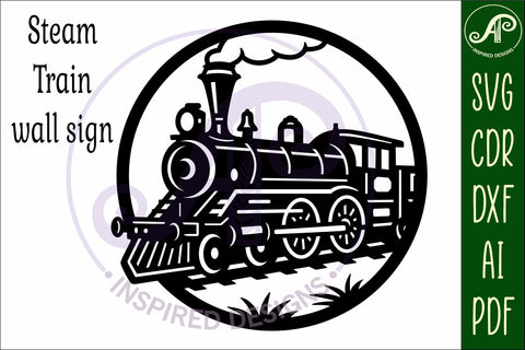 Steam Train wall sign svg laser cut SVG APInspireddesigns 