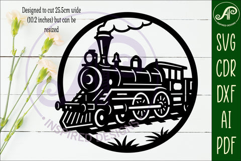 Steam Train wall sign svg laser cut SVG APInspireddesigns 