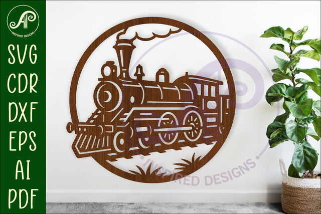 Steam Train wall sign svg laser cut SVG APInspireddesigns 
