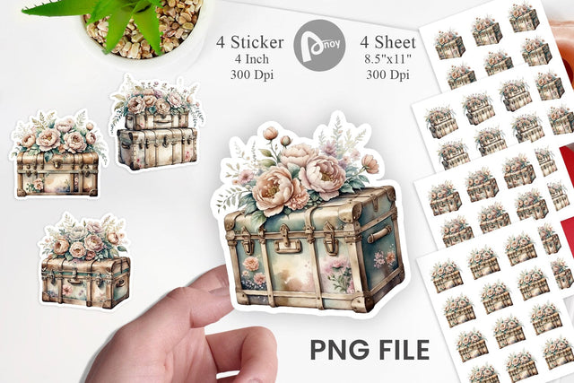 Steamer Trunk Sticker Sublimation artnoy 