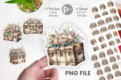 Steamer Trunk Sticker Sublimation artnoy 