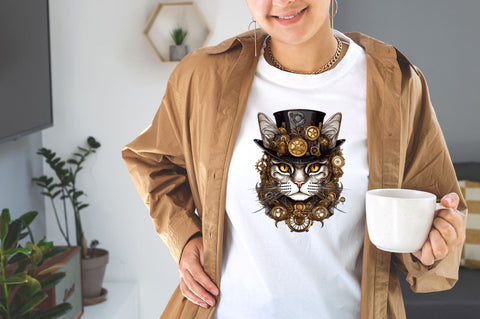 Steampunk Cat Sublimation Clipart Bundle Sublimation Designangry 