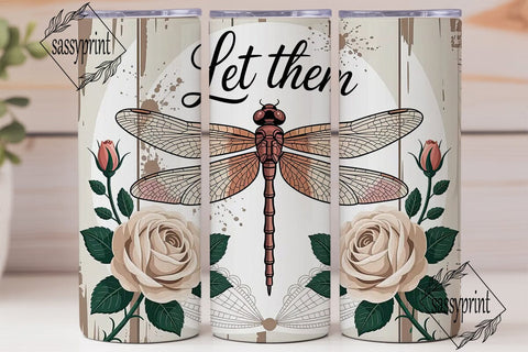 Steampunk Dragonfly 20oz Tumbler Wrap Sublimation sassyprint 