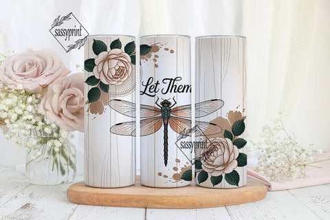 Steampunk Dragonfly 20oz Tumbler Wrap Sublimation sassyprint 