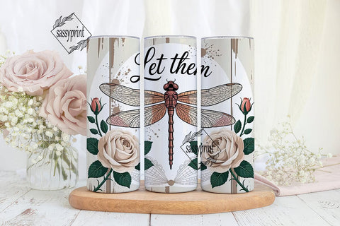 Steampunk Dragonfly 20oz Tumbler Wrap Sublimation sassyprint 