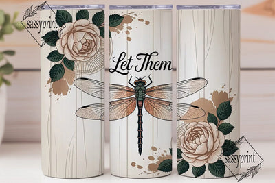 Steampunk Dragonfly 20oz Tumbler Wrap Sublimation sassyprint 