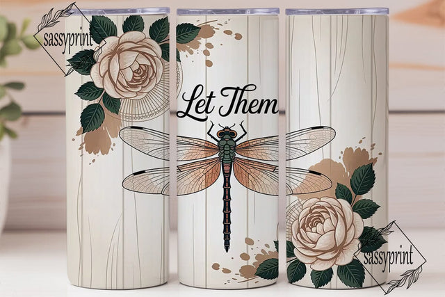Steampunk Dragonfly 20oz Tumbler Wrap Sublimation sassyprint 