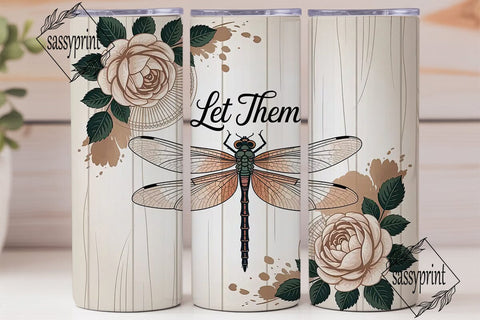 Steampunk Dragonfly 20oz Tumbler Wrap Sublimation sassyprint 