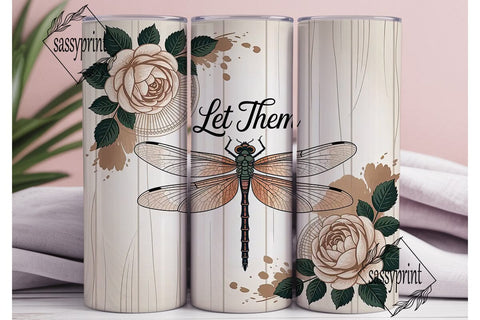Steampunk Dragonfly 20oz Tumbler Wrap Sublimation sassyprint 