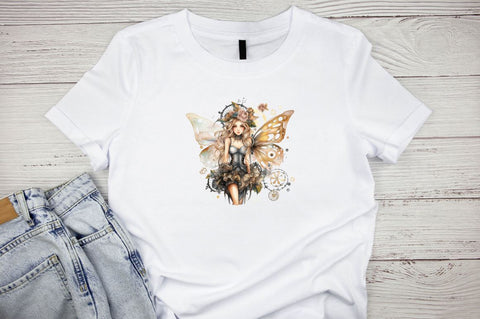 Steampunk Fairy Girl Watercolor Bundle Sublimation Designangry 