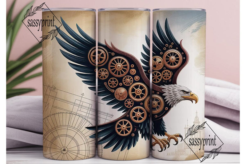 Steampunk Gears 20oz Tumbler Wrap Sublimation sassyprint 