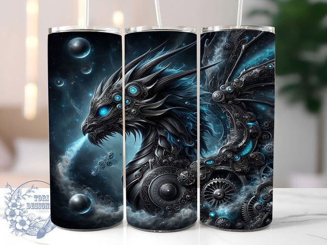 Steampunk Mechanical Dragon Tumbler, Machine Dragon, Fantasy Wrap, 20Oz Tumbler, Sublimation Design, Mechanical Creature, Steampunk Style Sublimation ToriDesigns 