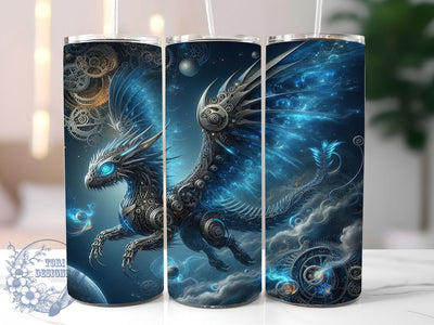 Steampunk Mechanical Dragon Tumbler, Machine Dragon, Fantasy Wrap, 20Oz Tumbler, Sublimation Design, Mechanical Creature, Steampunk Style Sublimation ToriDesigns 