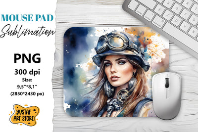 Steampunk Mouse Pad sublimation. Watercolor design Sublimation Yustaf Art Store 