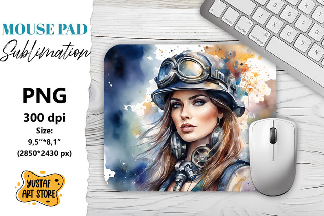 Steampunk Mouse Pad sublimation. Watercolor design Sublimation Yustaf Art Store 