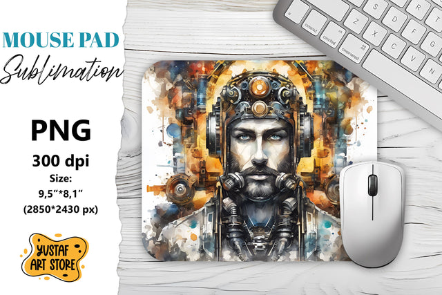 Steampunk Mouse Pad sublimation. Watercolor design Sublimation Yustaf Art Store 