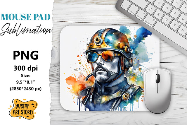 Steampunk Mouse Pad sublimation. Watercolor design Sublimation Yustaf Art Store 