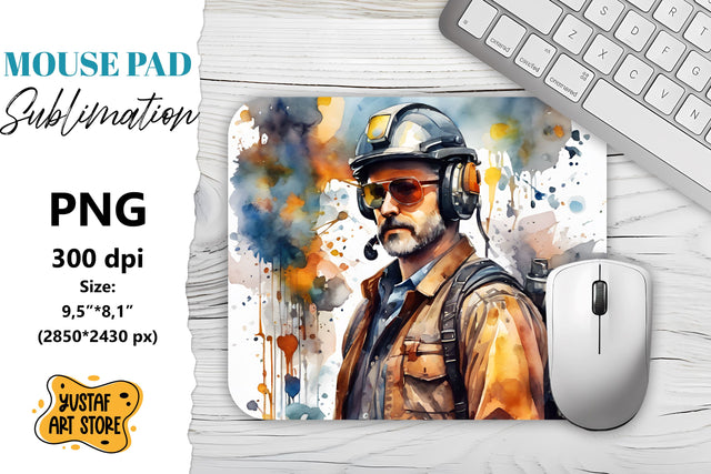 Steampunk Mouse Pad sublimation. Watercolor design Sublimation Yustaf Art Store 