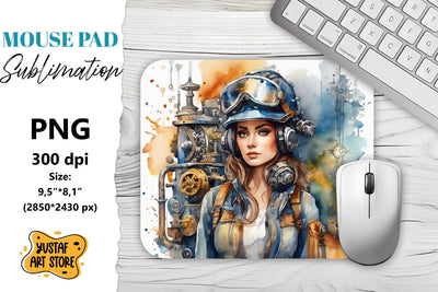 Steampunk Mouse Pad sublimation. Watercolor design Sublimation Yustaf Art Store 