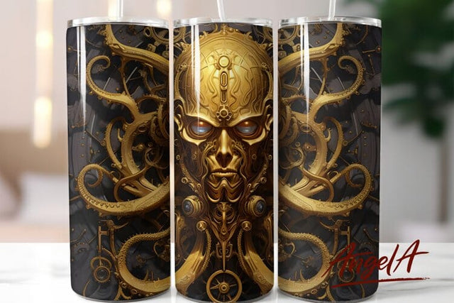 Steampunk octopus printable / halloween horror 20 oz tumbler Sublimation Angelina Semenova 