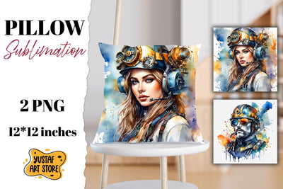 Steampunk pillow sublimation. Sublimation Yustaf Art Store 