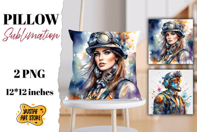Steampunk pillow sublimation. Sublimation Yustaf Art Store 
