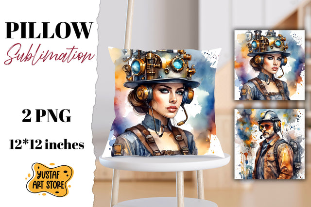 Steampunk pillow sublimation. Sublimation Yustaf Art Store 