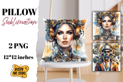 Steampunk pillow sublimation. Sublimation Yustaf Art Store 