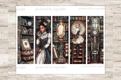 Steampunk Printable Bookmarks | Vintage Book Lover Gifts SVG GlamArtZhanna 