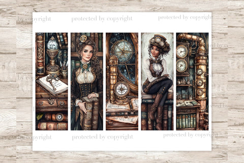 Steampunk Printable Bookmarks | Vintage Book Lover Gifts SVG GlamArtZhanna 