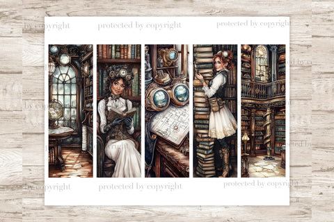 Steampunk Printable Bookmarks | Vintage Book Lover Gifts SVG GlamArtZhanna 