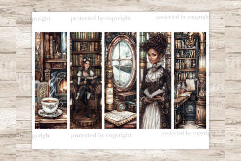 Steampunk Printable Bookmarks | Vintage Book Lover Gifts SVG GlamArtZhanna 