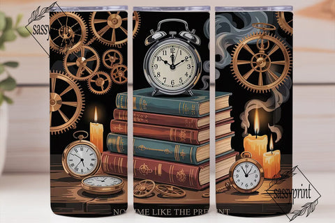 Steampunk Time Tumbler Wrap Sublimation sassyprint 