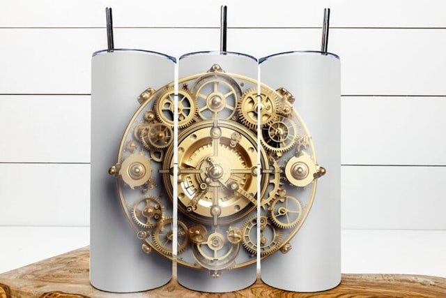 steampunk tumbler wrap for men, clock Sublimation Angelina Semenova 