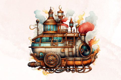 Steampunk Vehicle Sublimation Clipart Bundle Sublimation Designangry 