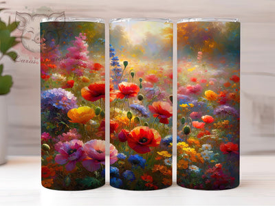 Steel Wildflower Floral 20oz Tumbler, Wildflower Print Cup, Floral Steel Design, Sublimation Tumbler Wrap, 20Oz Tumbler Design, Artistic Wildflower Cup, Stylish Floral Steel Wrap Sublimation Lara' s Designs 