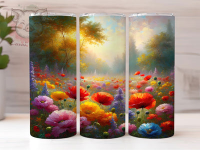 Steel Wildflower Floral 20oz Tumbler, Wildflower Print Cup, Floral Steel Design, Sublimation Tumbler Wrap, 20Oz Tumbler Design, Artistic Wildflower Cup, Stylish Floral Steel Wrap Sublimation Lara' s Designs 