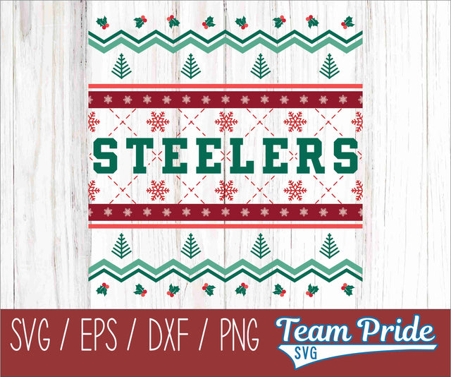 Steelers Ugly Christmas Sweater Festive Holiday Design SVG, EPS, DXF, PNG SVG Team Pride SVG 