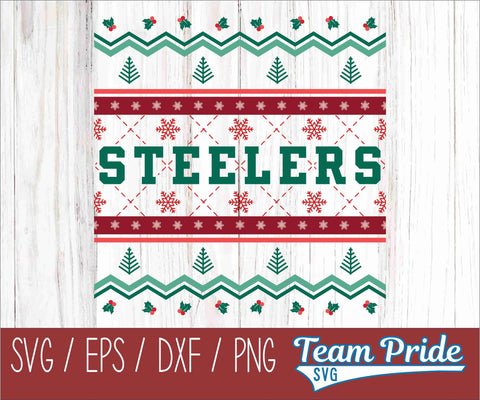 Steelers Ugly Christmas Sweater Festive Holiday Design SVG, EPS, DXF, PNG SVG Team Pride SVG 