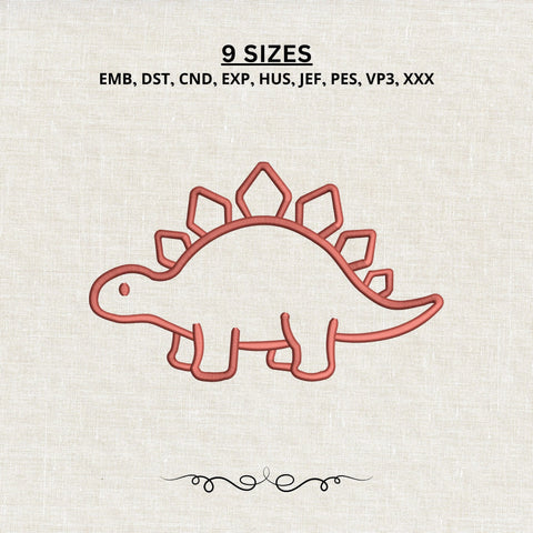 Stegosaurus Outline Embroidery Design – Dinosaur Machine Embroidery File, Simple Dino Outline, Kids Prehistoric Embroidery Design Embroidery/Applique DESIGNS PatternFeed8 
